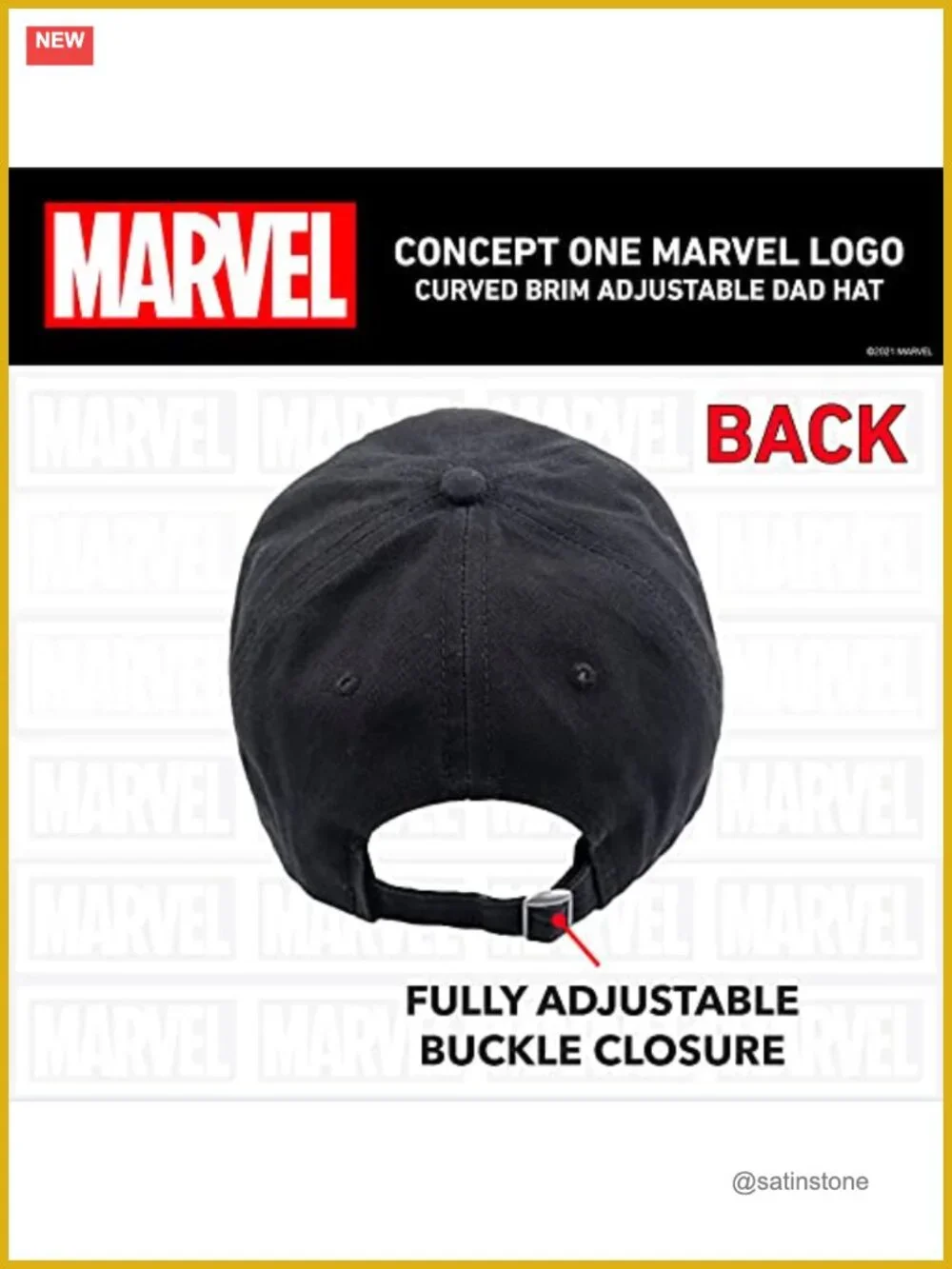 Marvel Logo Cotton Adjustable Dad Hat, One Size